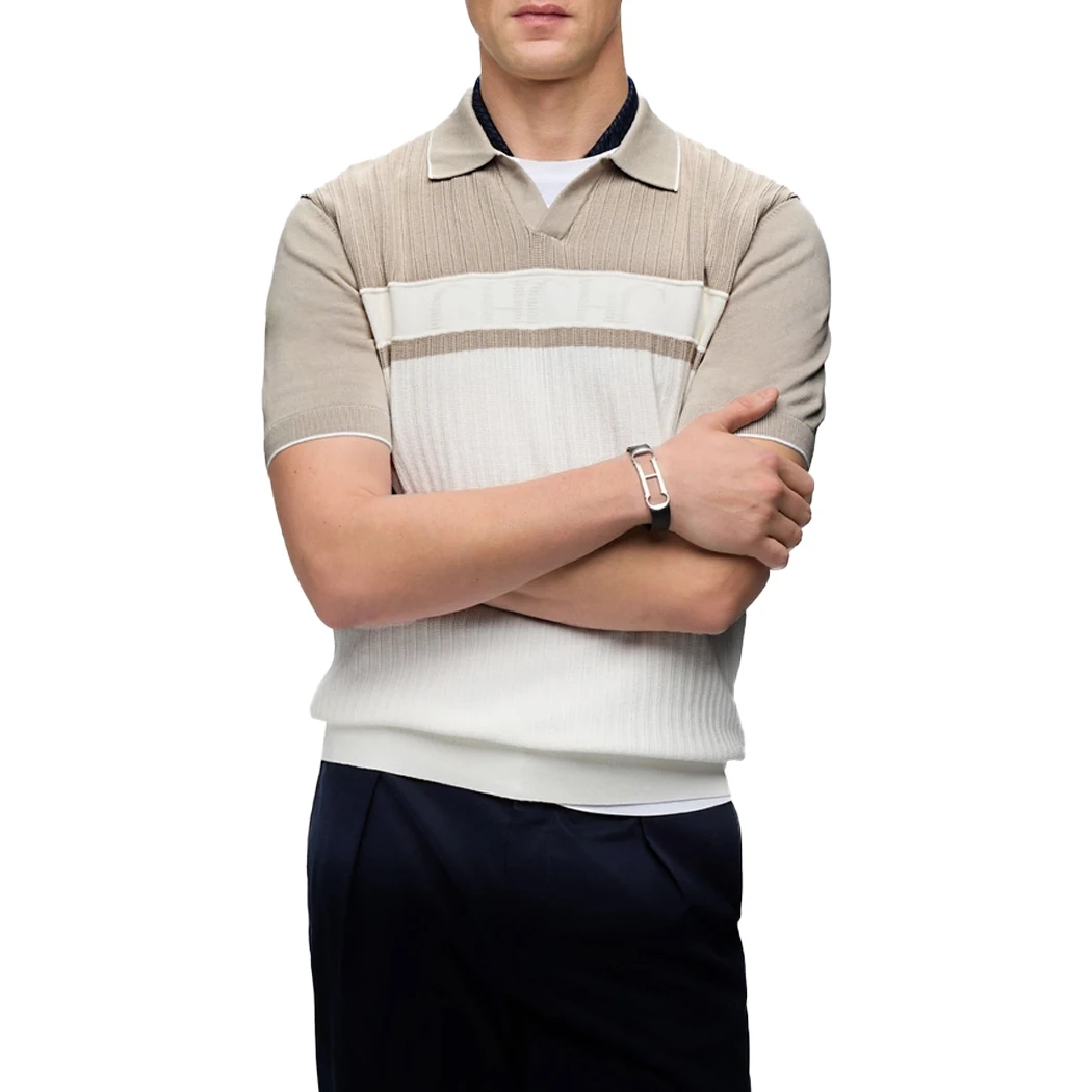 CHCH Summer Men's Polo Clothing Luxury T Shirt Casual Short Sleeve Drapped Loose Basic Splice Shirt Popular Knitwear