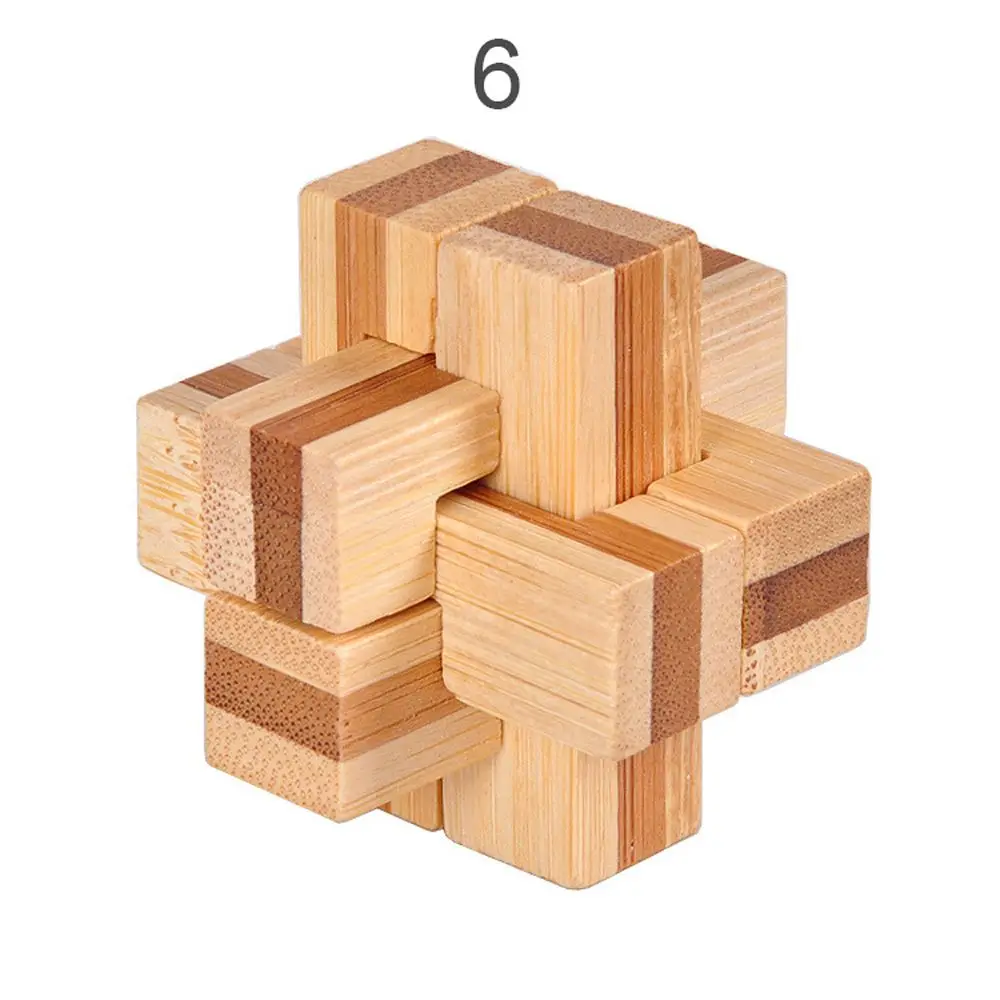 

Bamboo Wooden Interlocking Game IQ Kong Ming Lock Classic Toys Brain Teaser Puzzle Toy