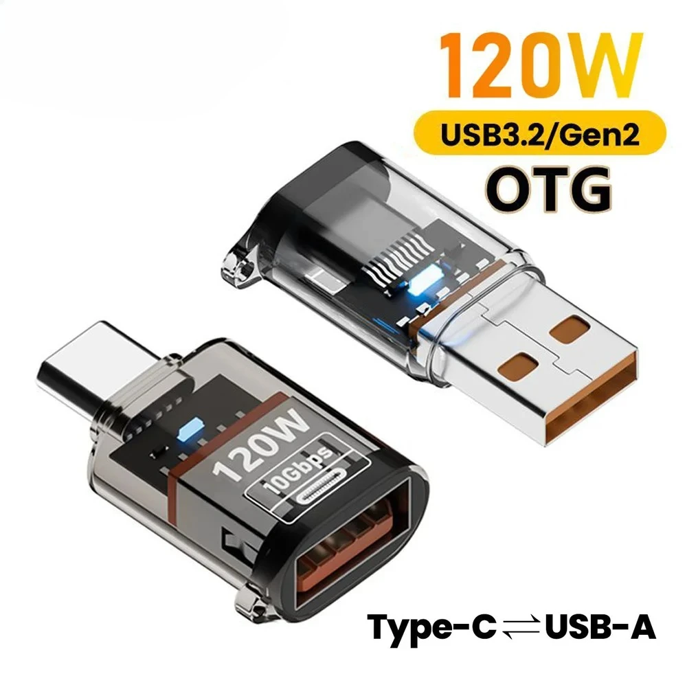 

120W Car Transparent Digital Display Converter USB/PD/Type C Interface Car Accessories Mobile Phone Charging Data Transmission