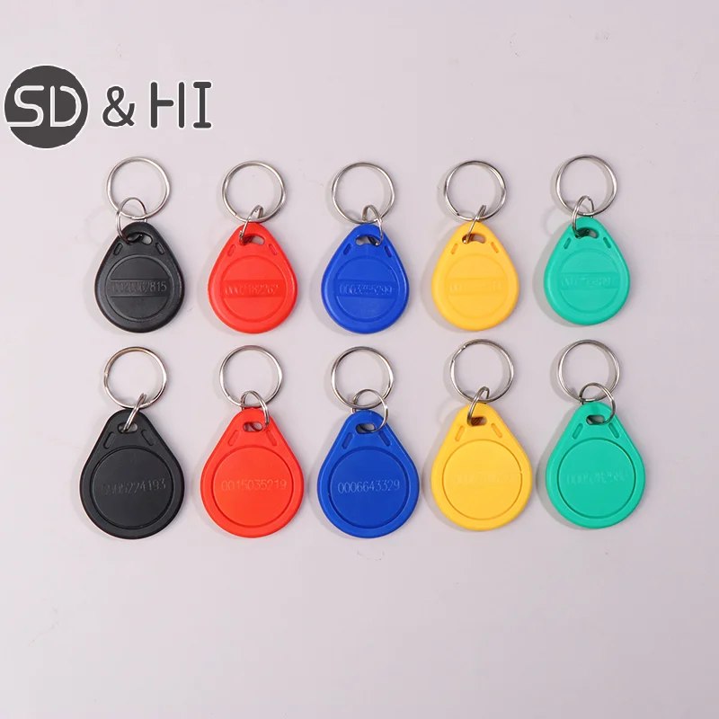 10 stuks 125 kHz alleen-lezen RFID RFID TK4100 EM4100 Smart Chip Proximity Keyfobs Smart Secure Deur Entry Access ID sleutelhanger Token Tag