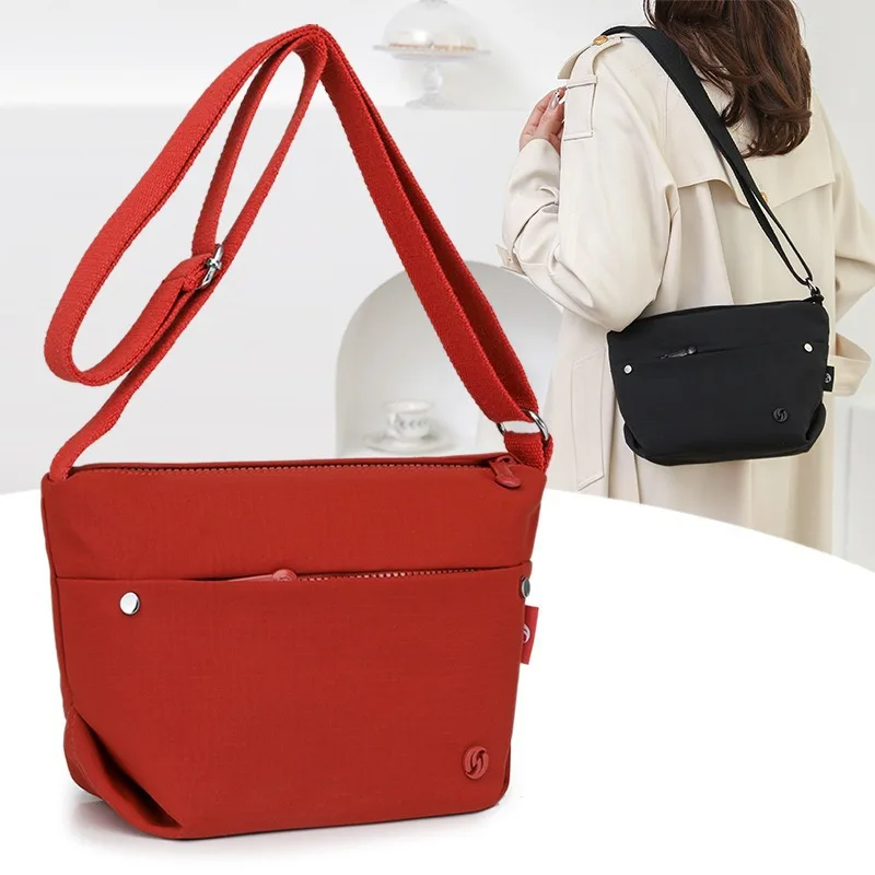 Ultra-light Nylon Crossbody Bag for Women Adjustable Wide Strap Lightweight Women's Bag Zipper Closure Stylish Messenger Bag vip