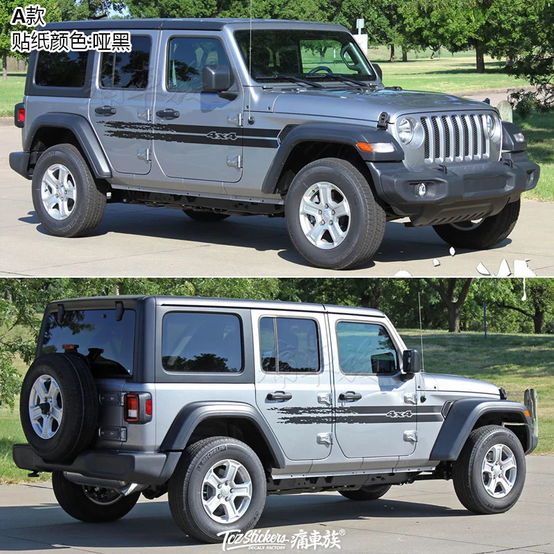 

2pcs New Car Sticker Vinyl Decorative Car Decal FOR JEEP Wrangler 2016-2022 Car Foil Accessories