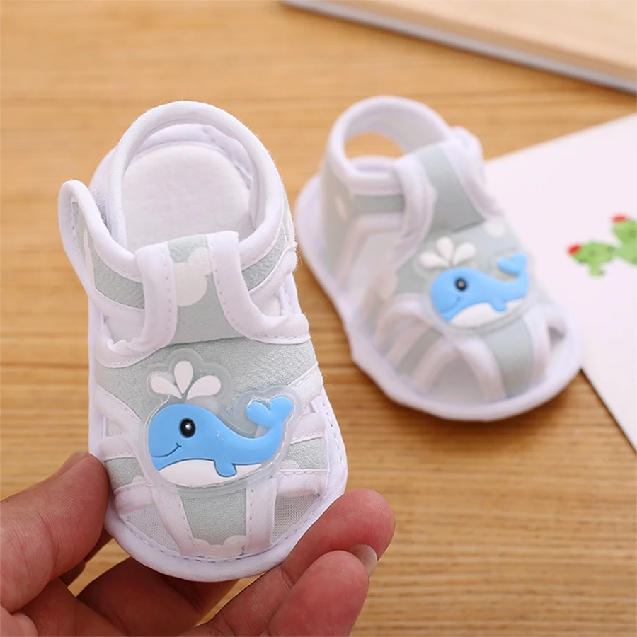 

Baby Girls Boys Sandals Cute Flexible Non-slip Summer Flats First Walkers Toddlers Shoes for Casual Home Infants 0-15Months