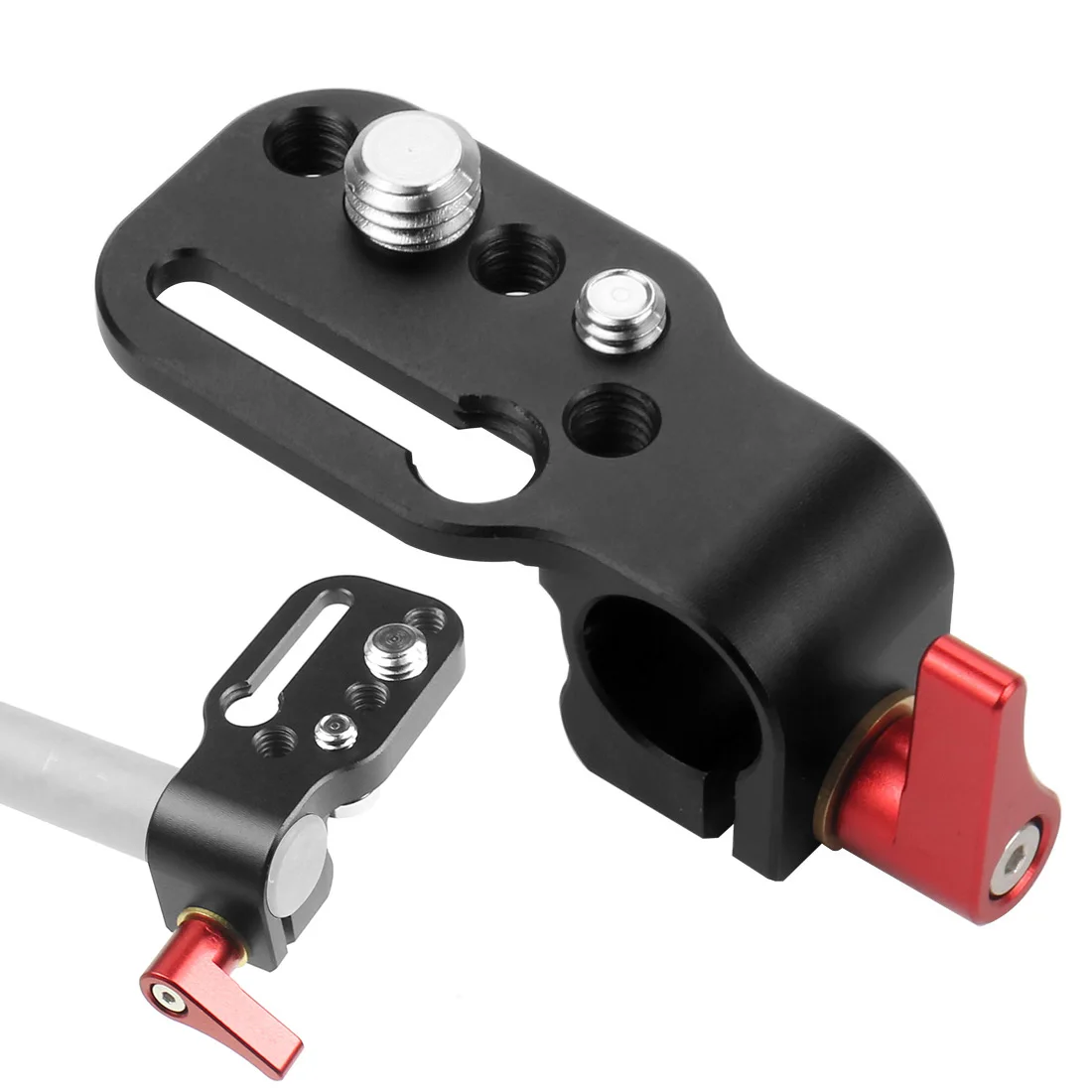 Einzel Rod Clamp 15mm Schiene Stecker Adapter Halterung mit 1/4 "-20 Gewinde Kalten Schuh Halterung für DSLR käfig Rig Mikrofon Licht Halter – Detail 18