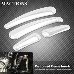 Cubierta de marco basculante curvo 3D para motocicleta, inserto cromado para Harley Softail CVO Fat Boy FLSTF Slim FLS Deluxe FLSTN 2008-2017