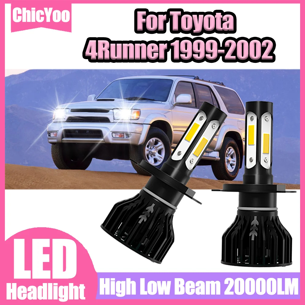 

2 шт. 6000K белые передние светодиодные лампы для фар H4 Turbo Auto Lights Canbus без ошибок 12V 24V для Toyota 4Runner 1999-2002