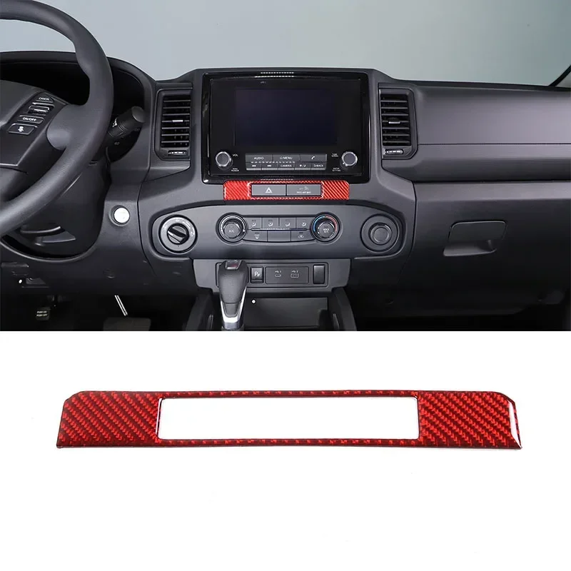 For Nissan Frontier 2024+ Car Warning Light Switch Trim Frame Sticker Soft Carbon Fiber Interior Accessories 1 Pcs