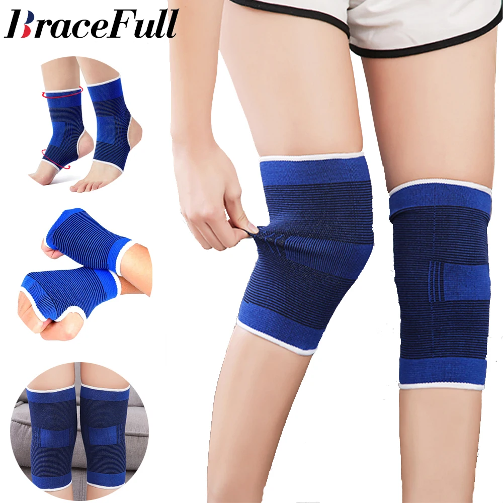 1Pair Kneepad Support Sleeve Wrap Elastic Compression Sock Sleeve Elbow Brace Support ankle brace Protection Pain Relief