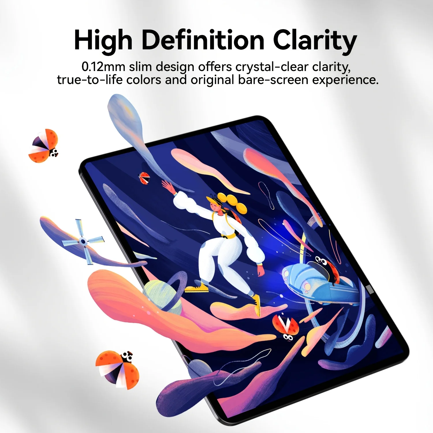 2 Stück iPad Displayschutzfolien mit Papiergefühl für iPad Pro 11 10./11. Generation, iPad 7/8/9. Generation, Air 6 4 5 10.9 13 12.9 M2 M3 M4 Mini6 7 Folie – Detail 2