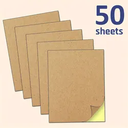 50 sheets kraft surface stickers & A4 self-adhesive label paper, kraft paper self-adhesive paper, printable brown labels