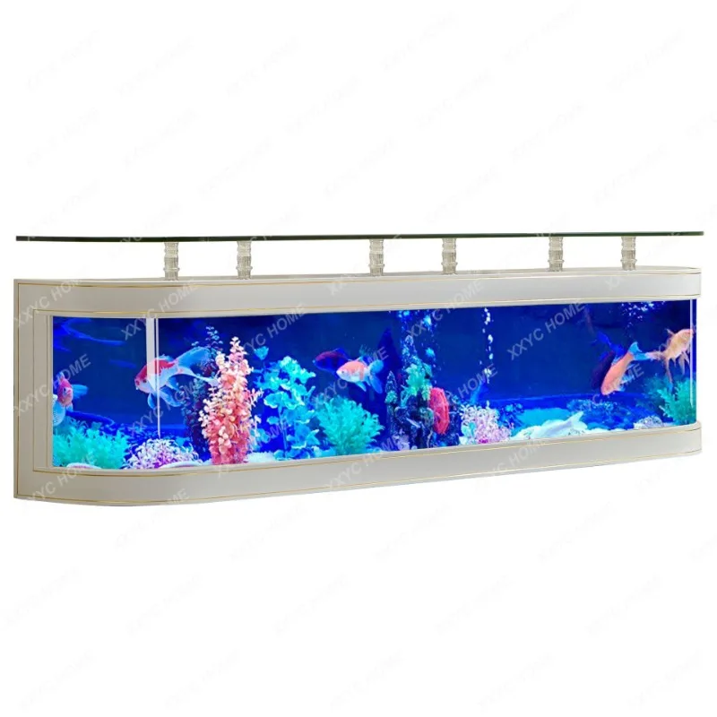 

TV Cabinet Fish Tank Living Room Home Ecological Glass Medium and Large Aquarium Coffee Table Fish Globe