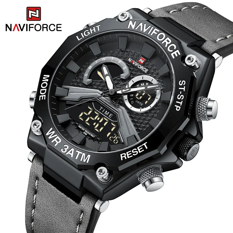 NAVIFORCE Brand Men Watches High Quality Luxury Waterproof Quartz Wristwatch Luminous Digital Alarm Clock Relogio Masculino 2023