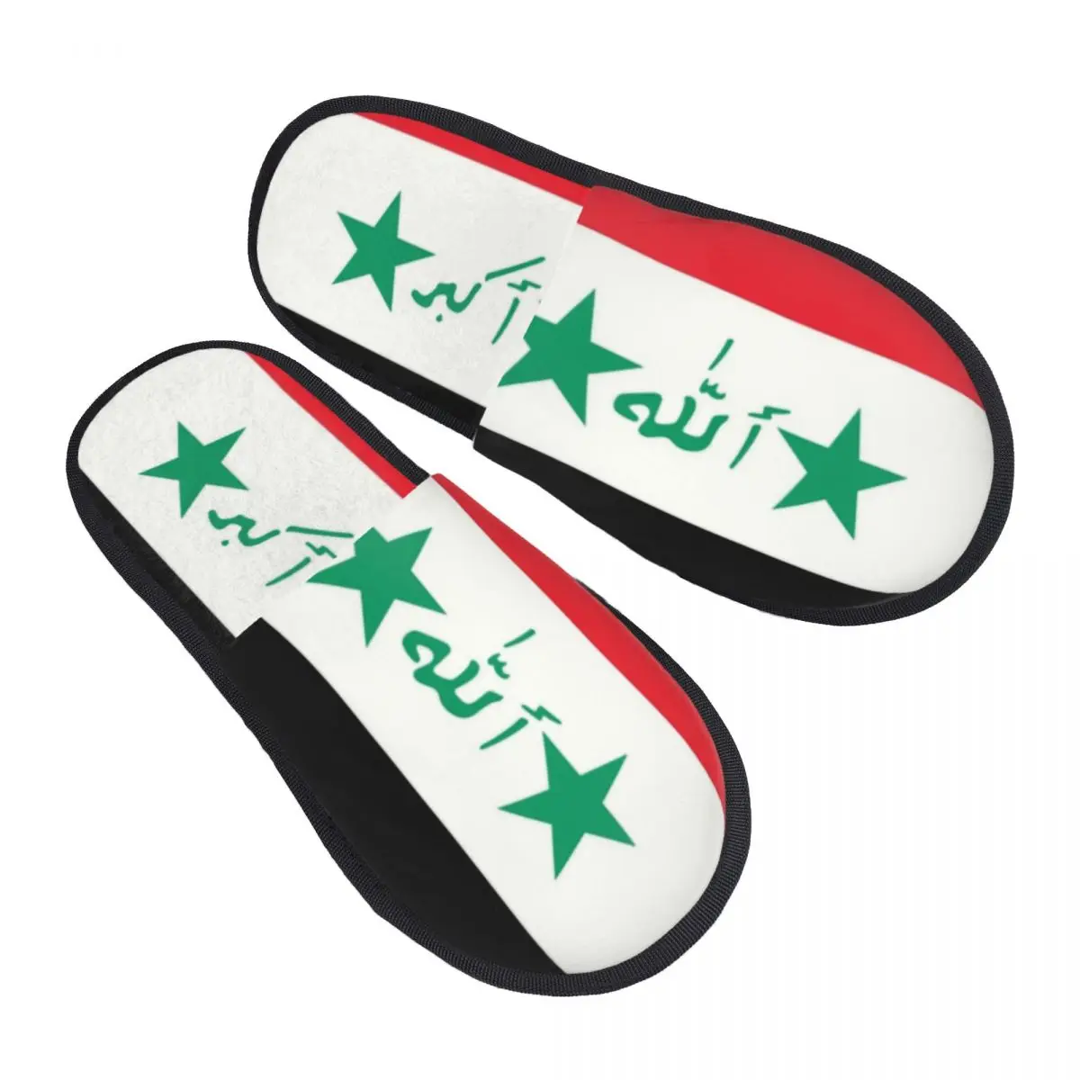 

Custom Print Women Flag Of Iraq House Slippers Cozy Warm Memory Foam Fluffy Slipper Indoor Outdoor Shoes