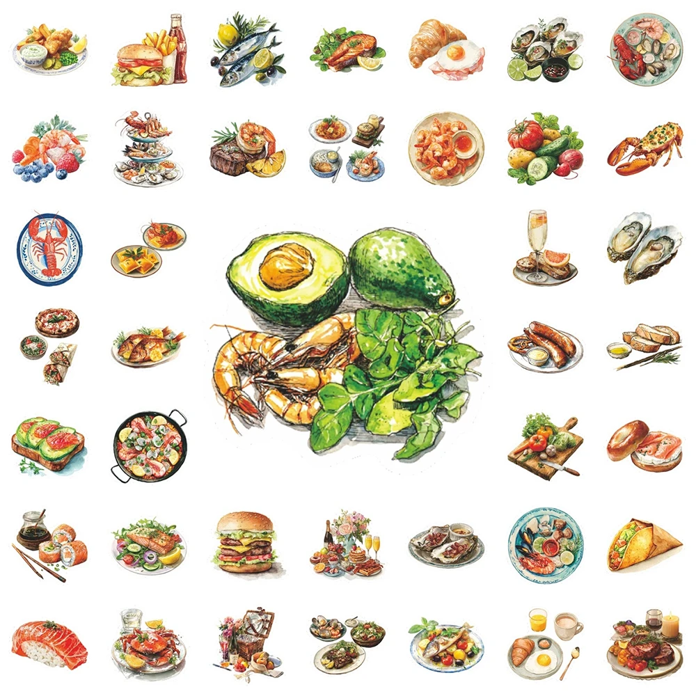 

10/30/50pcs Realistic Delicious Food Cartoon Stickers Funny Decoration Decals DIY Luggage Motorcycle Guitar Graffiti Sticker Toy