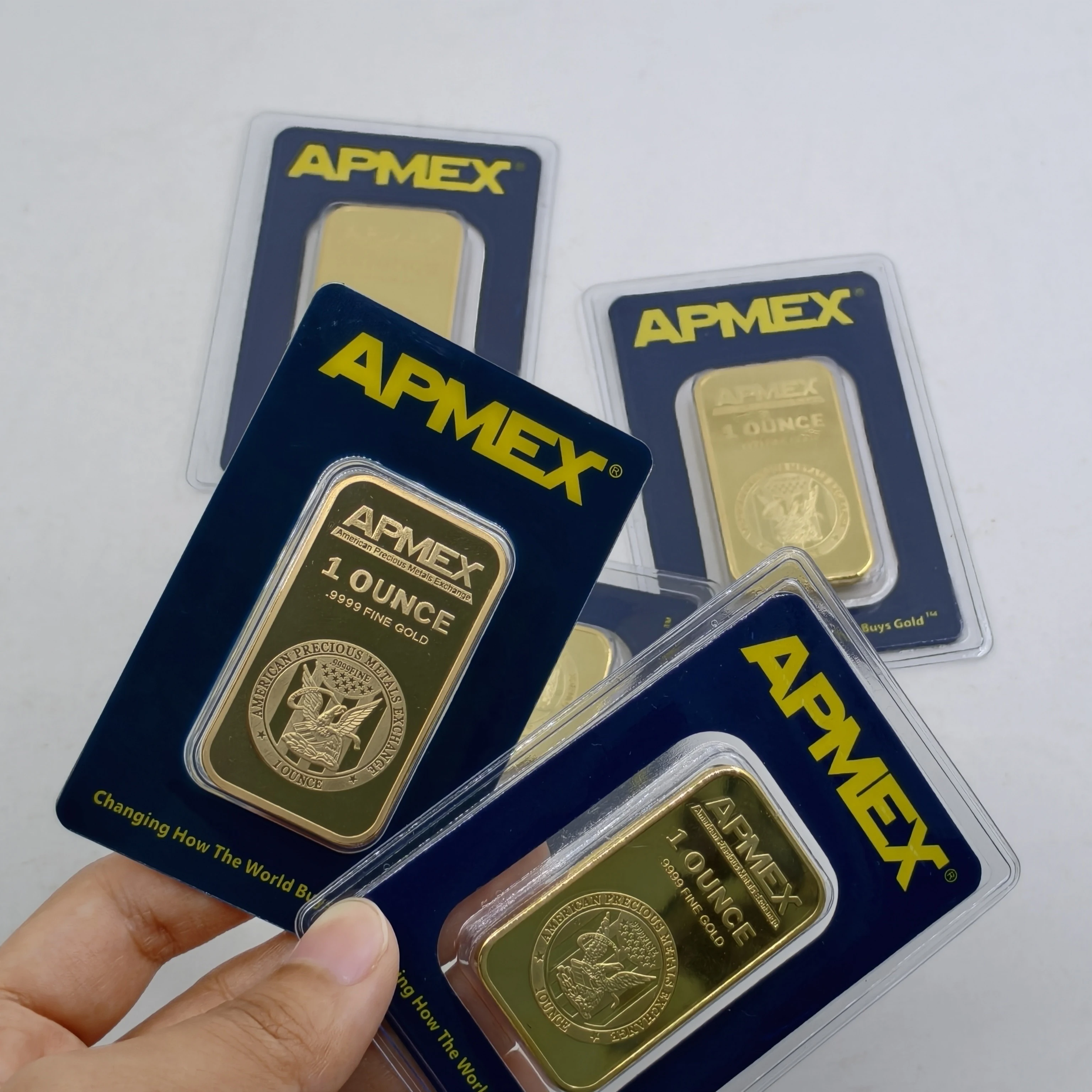 NUEVA Barra de Oro APMEX de 1oz, Barra de Latón No Magnética con Diferentes Empaques Sellados, Lingote de Oro, Chapado en Oro, Regalo Artesanal APMEX