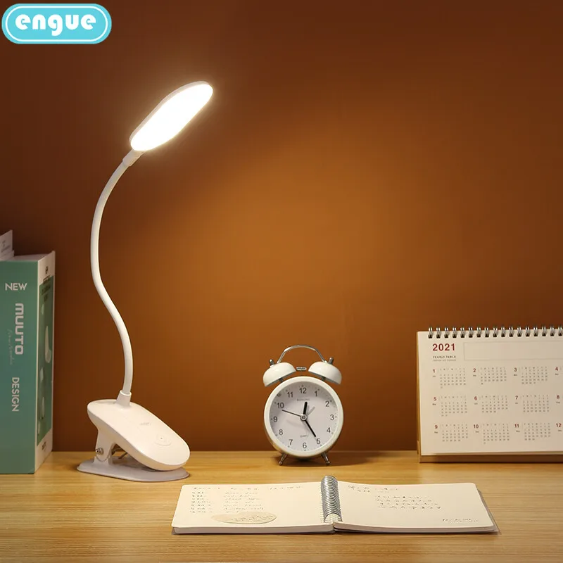 ENGUE Folding Desk Lamp Creative Clip Eyes Protection Touch Dimmable USB Charging LED Light Dormitory Bedroom Study Night Light