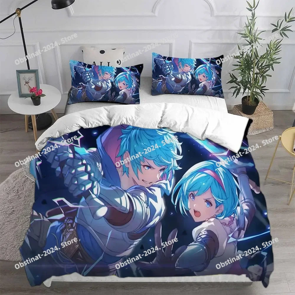 Granblue Fantasy Bedding Sets Comforter Quilt Bed Cover Duvet Cover Pillow Case 3 Pieces Sets Kids Adult Size Home Textiles