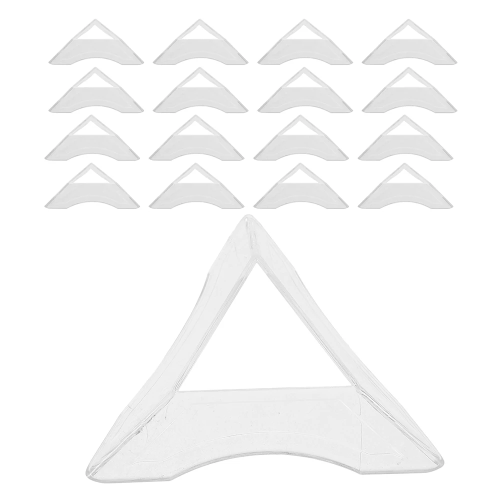 24 supporti base cubici trasparenti per esposizione di pietre preziose, supporto trasparente per puzzle in plastica, treppiede triangolare in cristallo