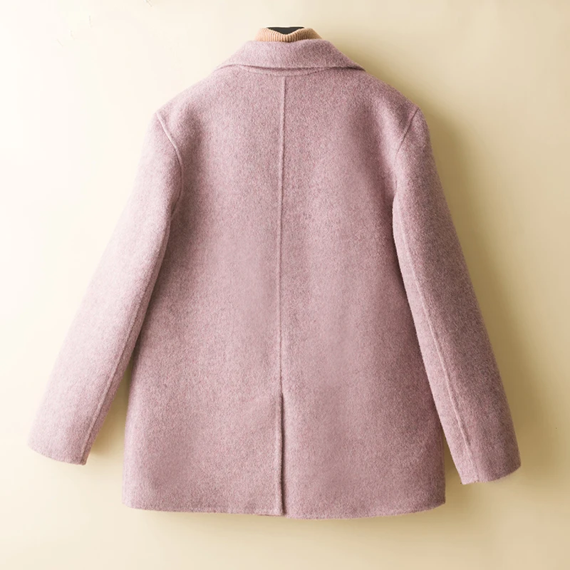 Chaqueta de lana moderna de SAGA para mujer, chaqueta de lana cálida para otoño e invierno, 100%