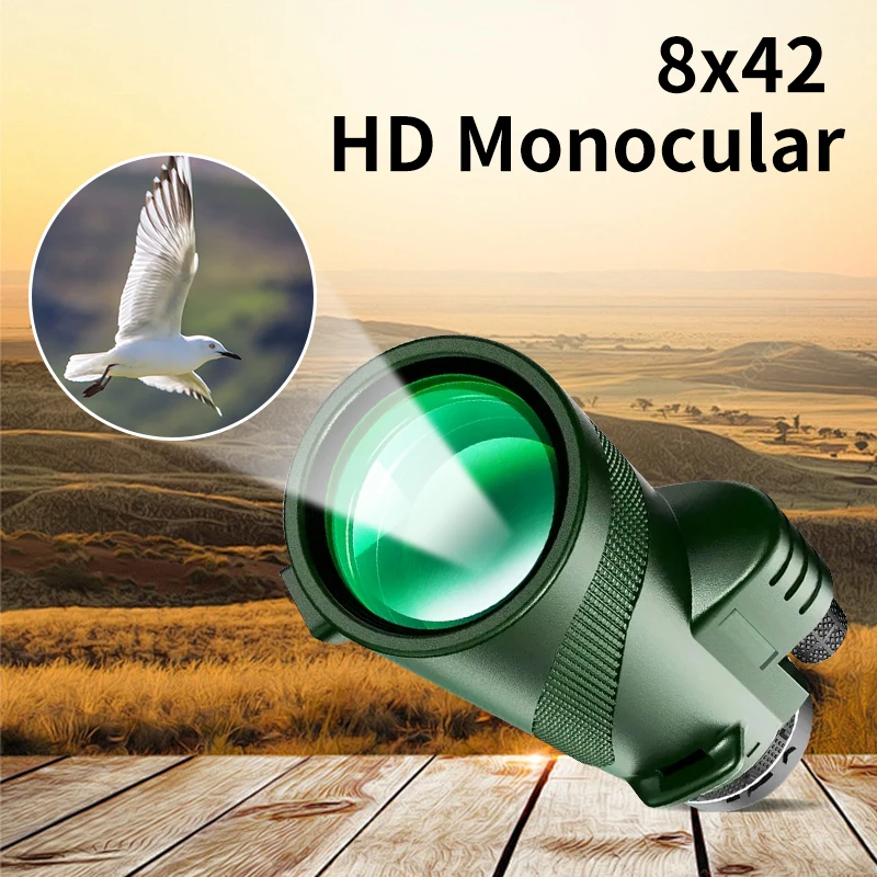 

8X42 Monocular Telescope IPX4 Waterproof Bak4 Prism Long Range Powerful For Concerts Competitions Hunting Outdoor Camping