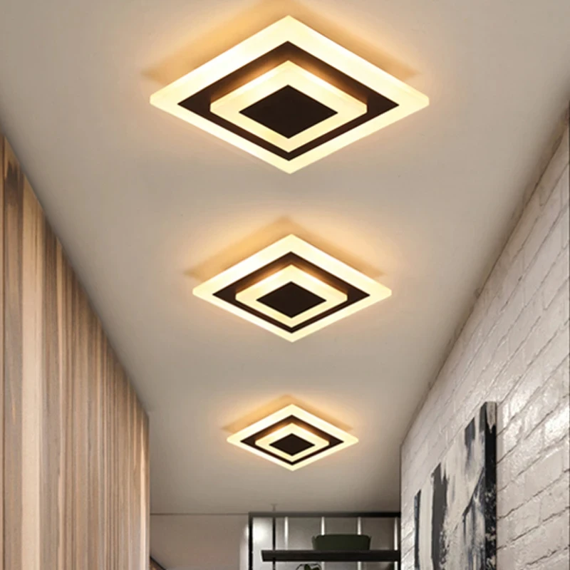 Imagem -03 - Moderna Luz de Teto Led Lâmpadas do Corredor Banheiro Sala de Estar Varanda Redondo Quadrado Iluminação Casa Luminárias Decorativas Dropship