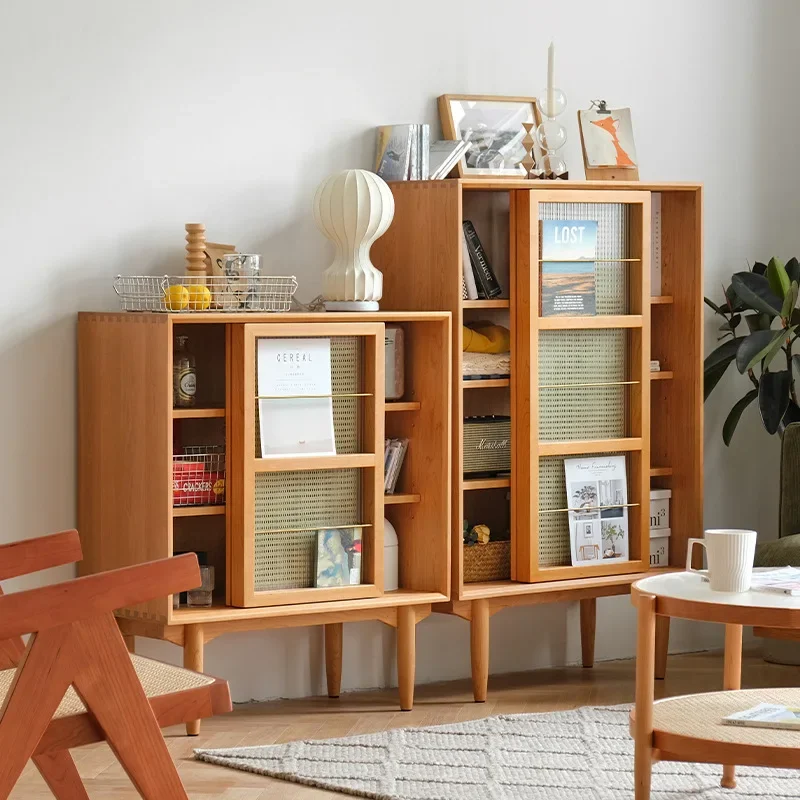 

The product can be customized with Nordic solid wood bookcases, small household living room storage cabinets, modern simpl