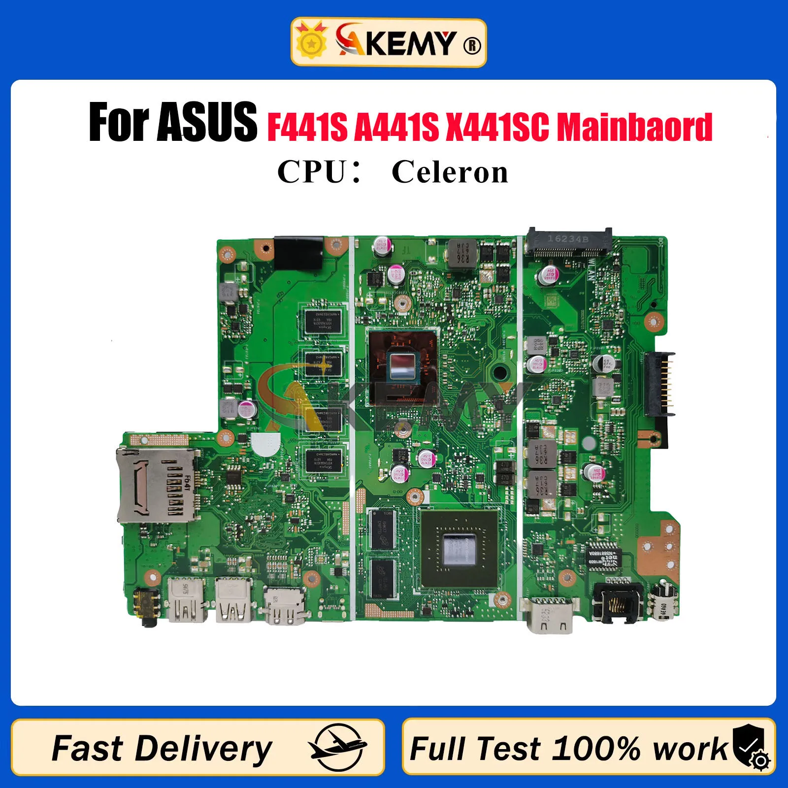

X441SC Laptop Motherboard For ASUS VivoBook X441S F441S A441S X441SC Notebook Mainboard With Celeron CPU 100% tests OK fast ship