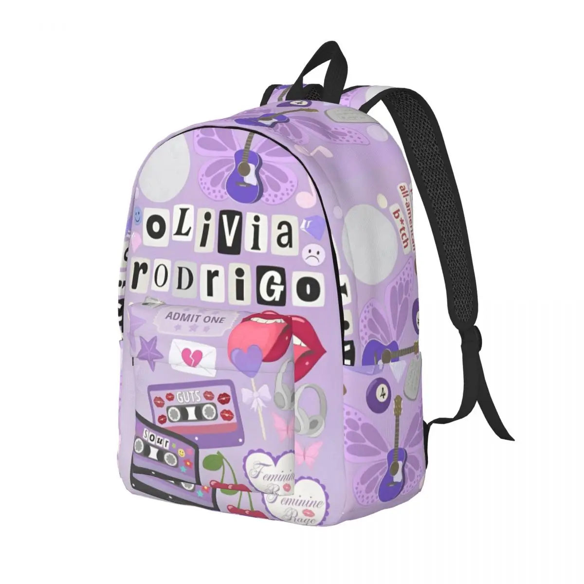 Olivia Vampire Rodrigos Sour Designs Backpack for Men Women Student Hiking Travel Daypack Laptop Computer Canvas Bags Sports