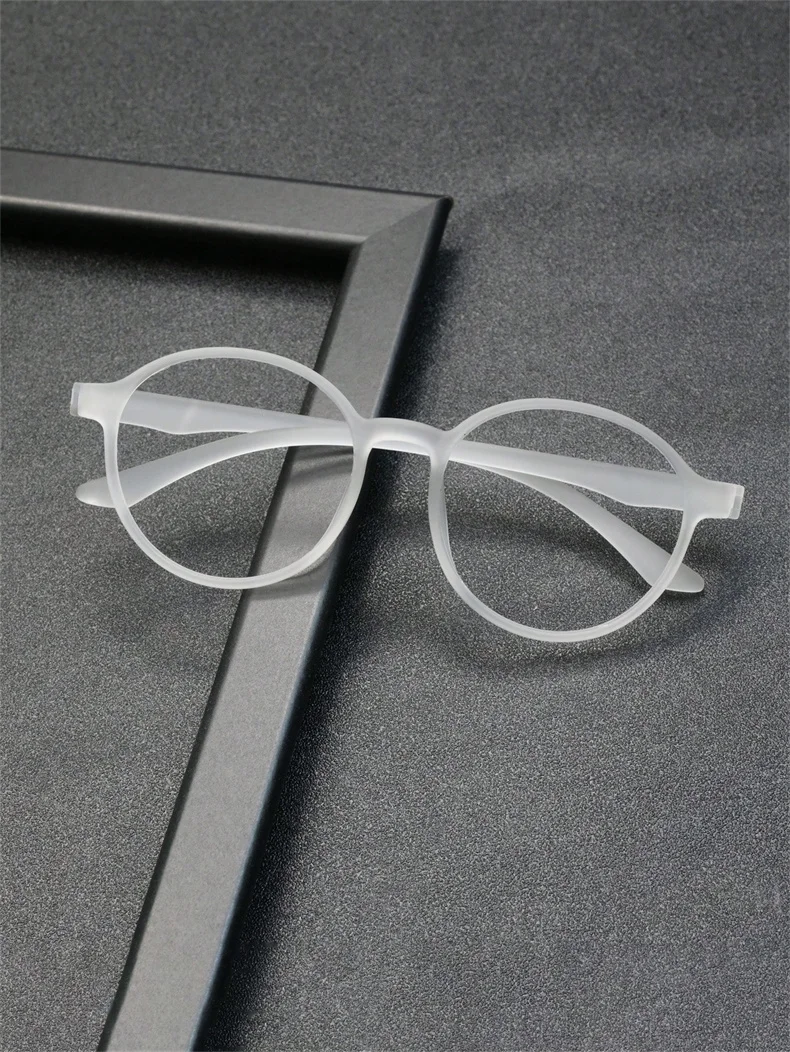 Herren TR90 Flexible Transparente Brillengestell Ultraleicht Mode Retro Runde Optische Brillen Damen 66016 – Detail 1