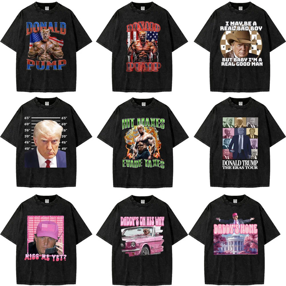 President 2024 Tshirt Donald Funny Daddy's Home Pink Trump Take America Back Election The Return T-Shirt Tops Boy Tees