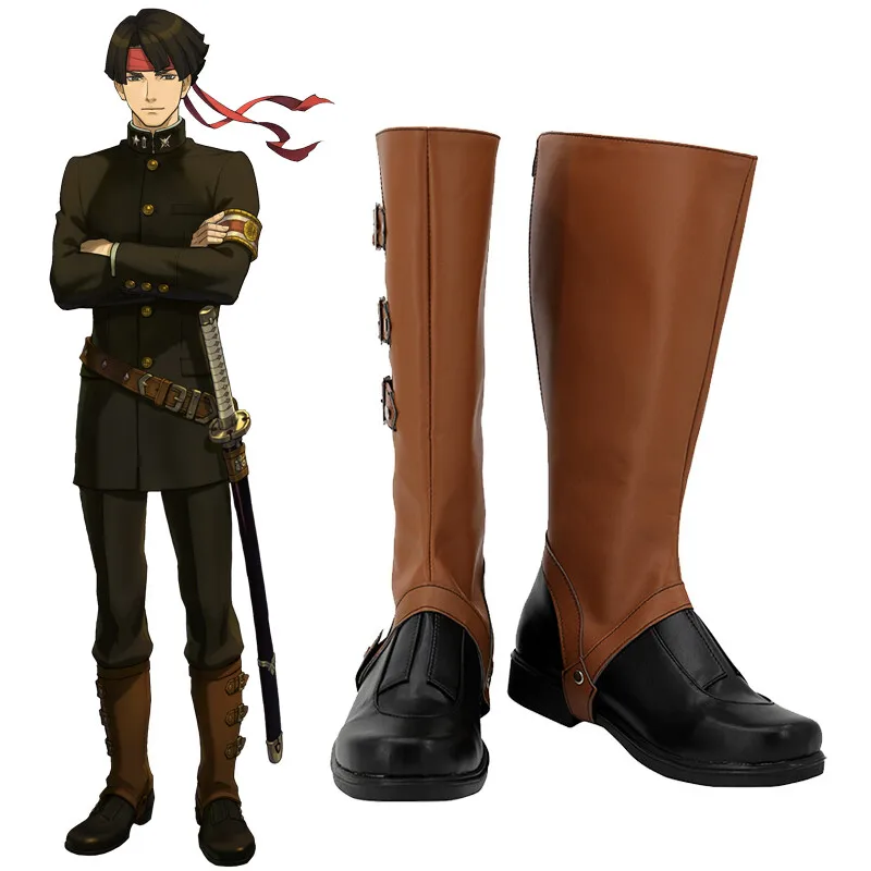 Game The Great Attorney Kazuma Asogi Custom Made Cosplay Shoes Boots Halloween Carnival Props