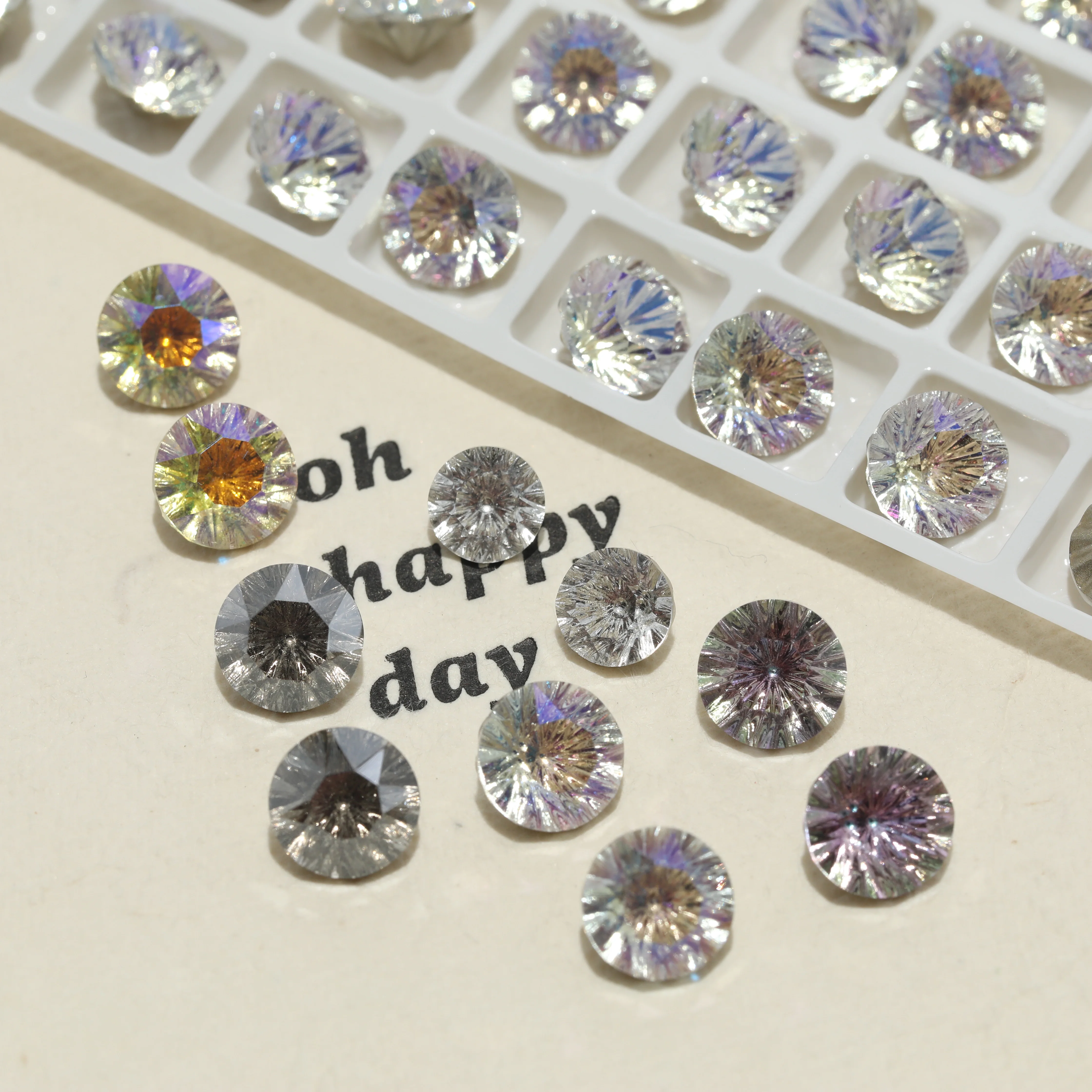 GRST Premium Millennium Series Strasssteine Runde Xirius Fancy Stones Glänzende Kristalle für DIY Nagelkunst, Hochzeitskleider, Taschenzubehör – Detail 3