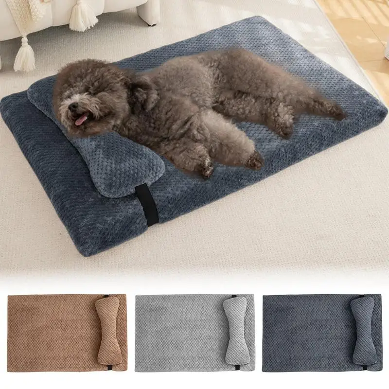 Dog Bed For Medium Dogs Orthopedic Dog Mat With Removable Pillow Nonskid Bottom Pet Couch Bed Couch Dog Pet Bed Dog Crate Bed