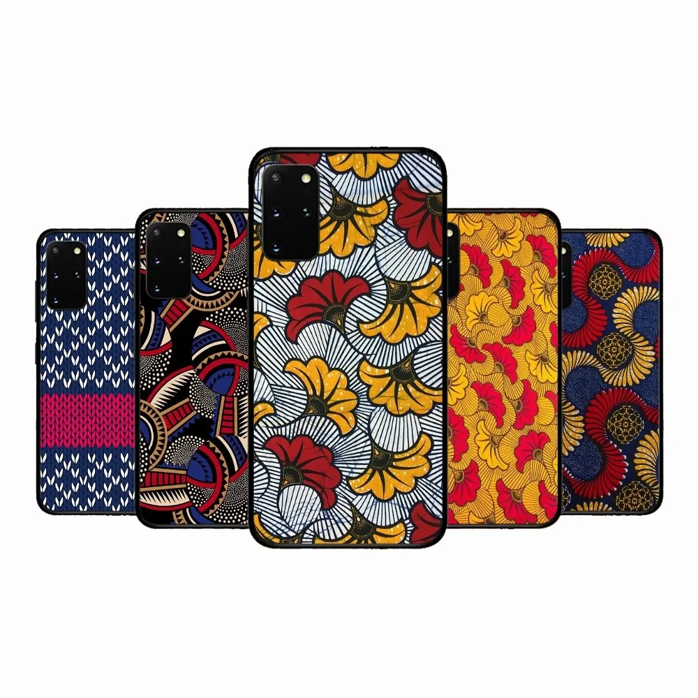 African Fashion Fabric Phone Case For Samsung S 9 10 20 21 22 23 30 23plus lite Ultra FE S10lite Fundas