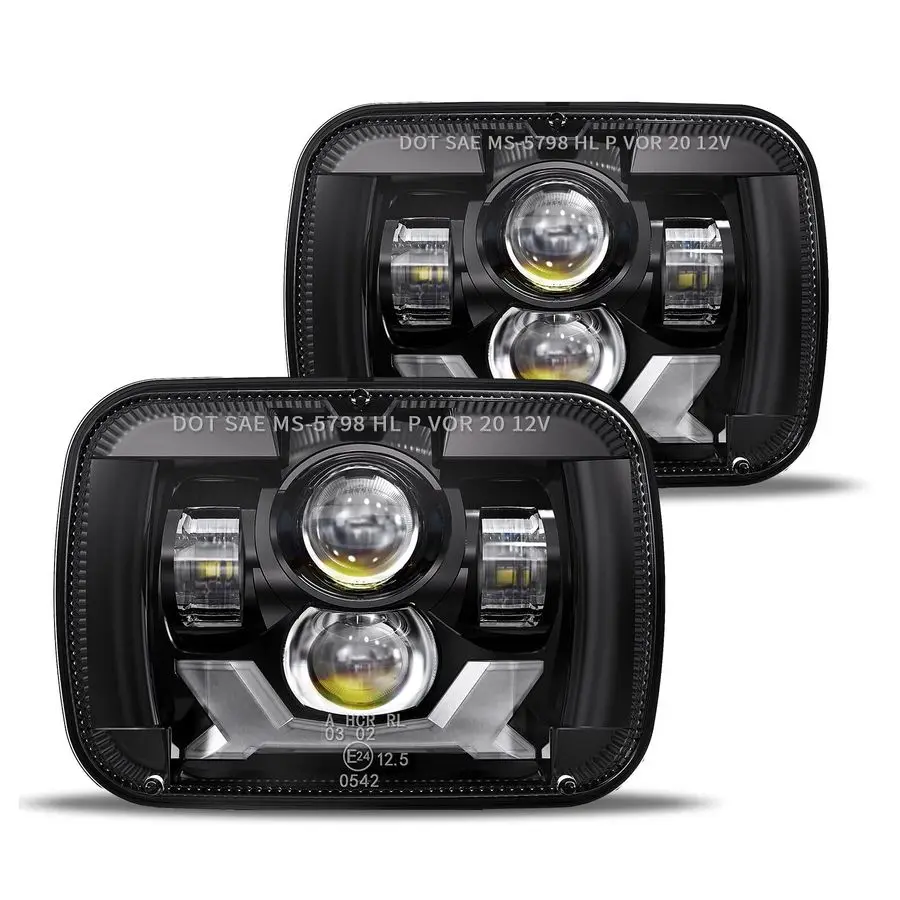 

Pair 180W 1000 Bright H6054 5x7 7x6 Led Headlights Compatible with Jeep Cherokee XJ Wrangler YJ DOT Antiglare DRL Turn Signal H