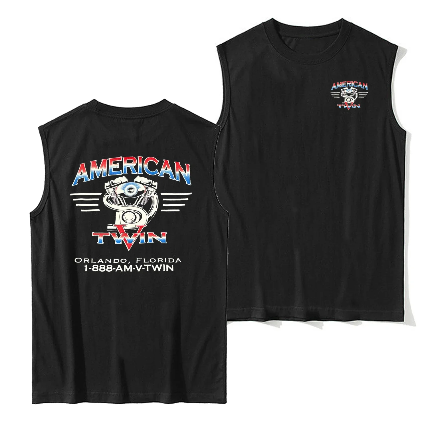 American V-twin Engine Garage Motorcycle Tanktop 100% Cotton O-Neck Summer Casual Mens Vest Sleeveless Tee Rider Streetwear