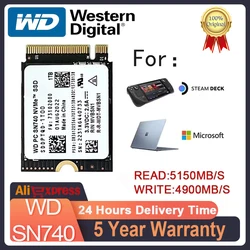 Western Digital WD SN740 1TB 2TB M.2 SSD 2230 NVMe PCIe Gen 4x4 SSD 1TB para Microsoft Surface ProX Surface Laptop 3 Steam Deck