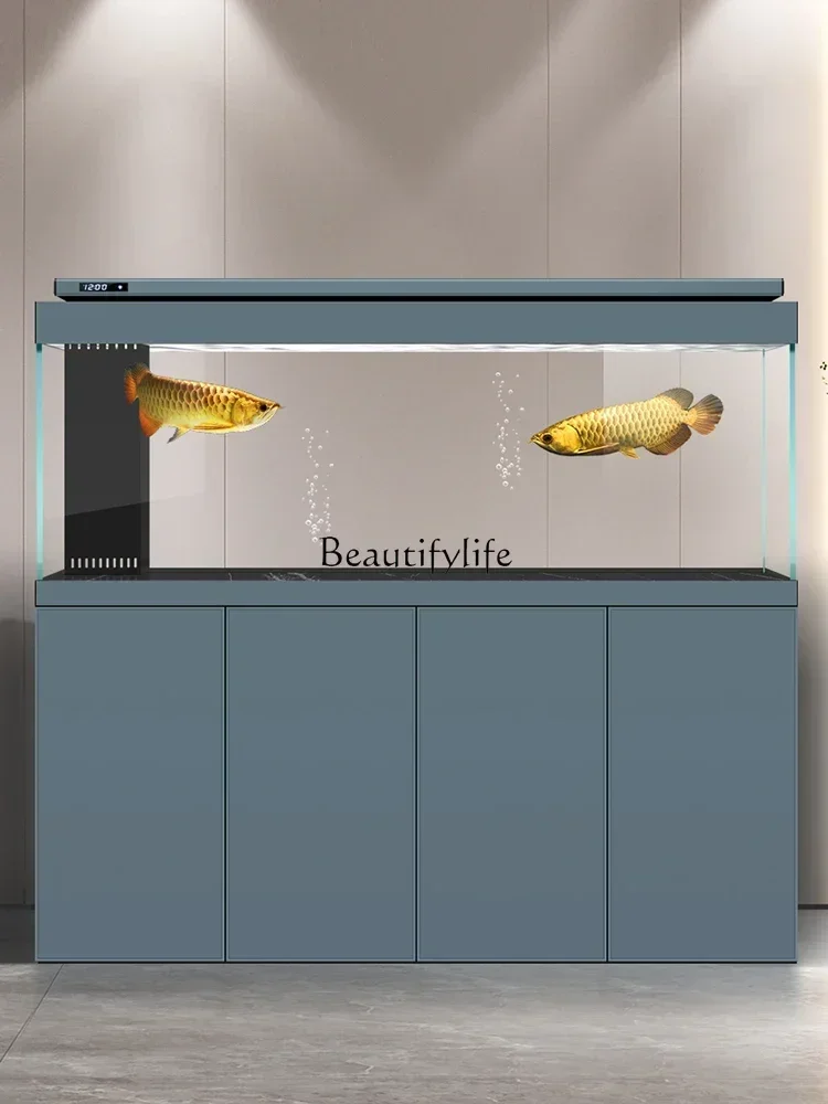 

02ld14Professional-Grade Dragon Fish Tank Super White Glass Living Room Home Landscape Intelligent Ecological Bottom Filter Aqua