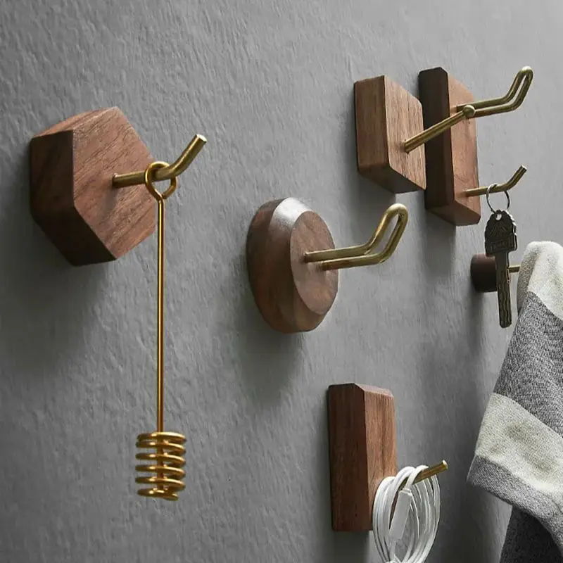 

Nordic Solid Wood Bathroom Hanging Clothes Hook Wall Hanging Clothes Hanging Rack Hanging Hook Bathroom Storage Towel Hook