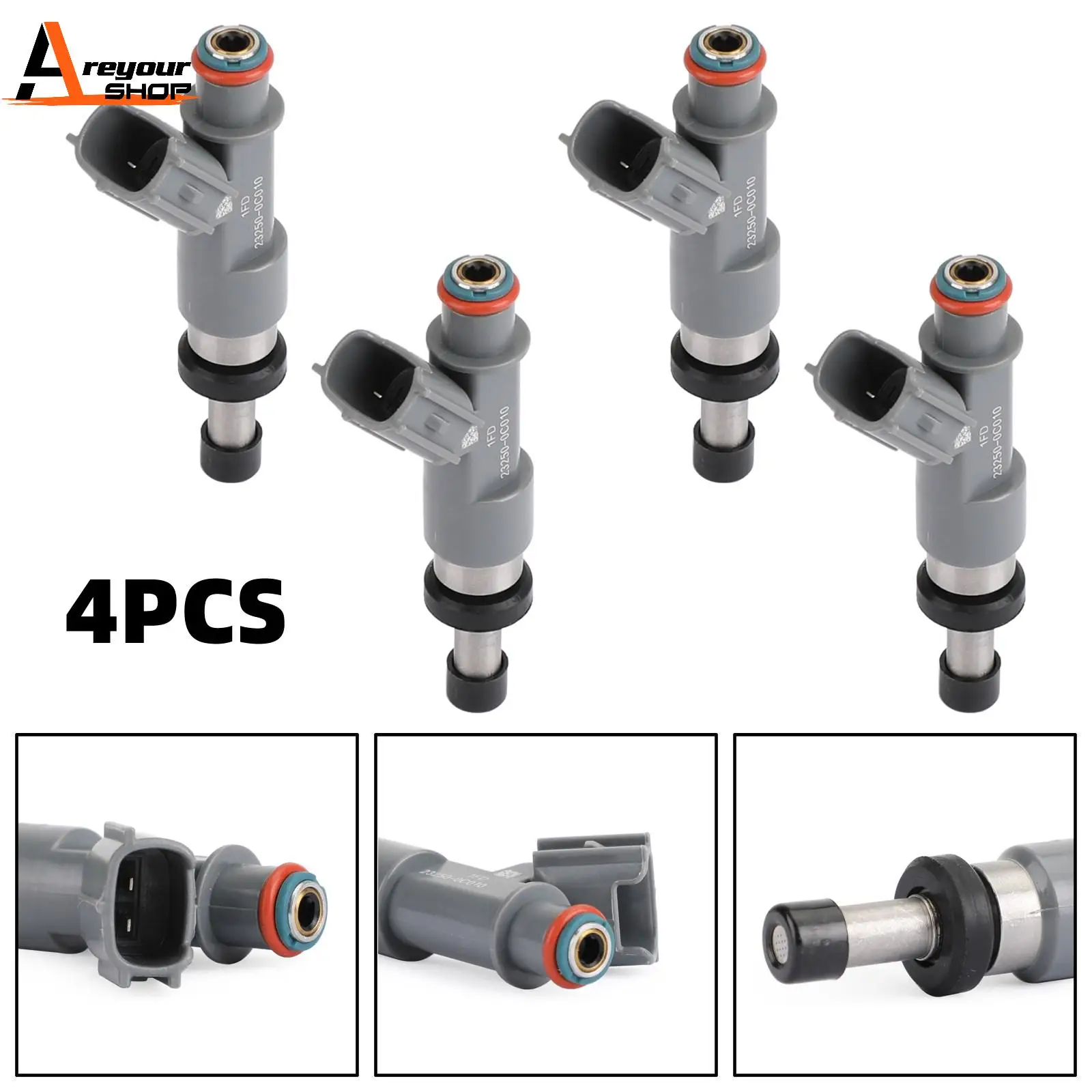 Areyourshop 4PCS Fuel Injectors Fit For Tacoma  2005-2014 4Runner 2010 2.7L  23250-0C010 23209-79155 2325075100 Car Accessories