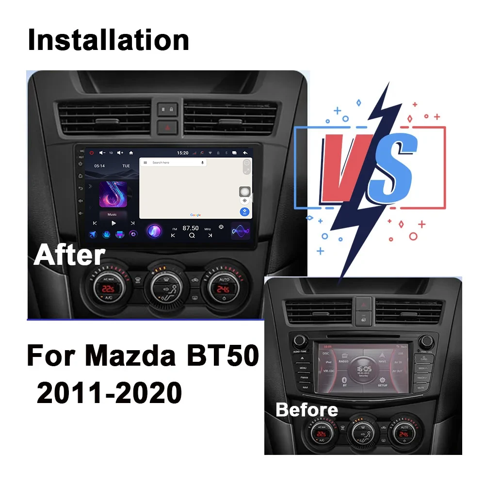 Car For Mazda BT-50 BT50 2 2011 - 2020 Wireless Android 14 Auto Carplay Radio Multimedia Video Player Navigation GPS No 2din