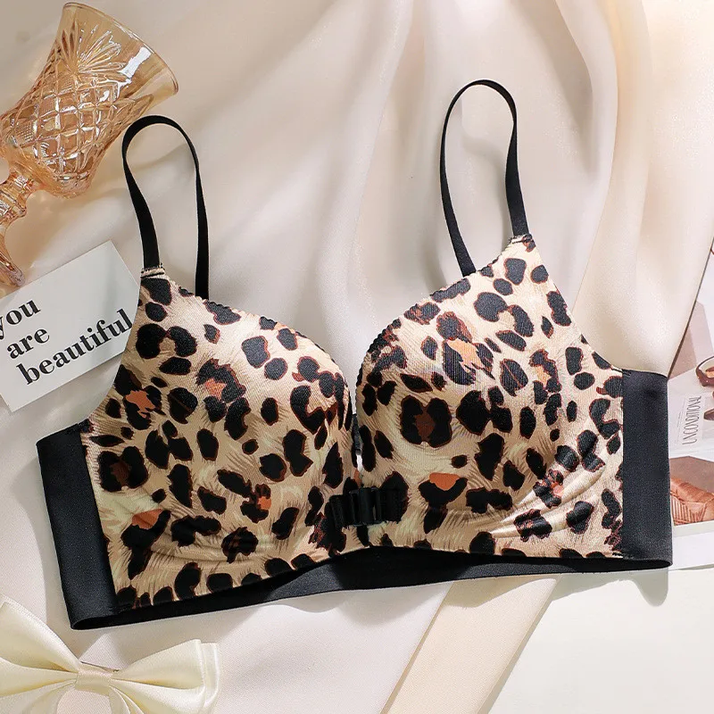MOYISU Nahtloser Push-up-BH mit Vorderverschluss für kleine Brüste, Anti-Sag-Wireless-Bralette |   Atmungsaktives, mittleres Deckungsstück, seitliches Fett