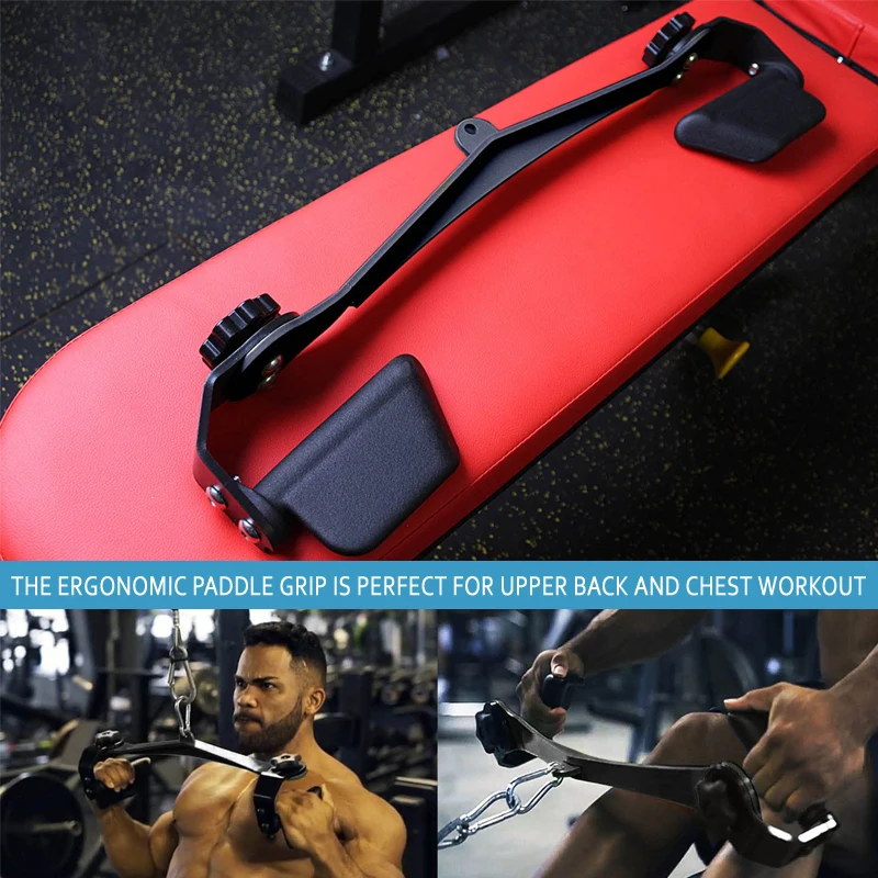 

Heavy Duty Cable Pulldown Bar - Adjustable Multi-Grip Attachment for Home & Commercial Gyms