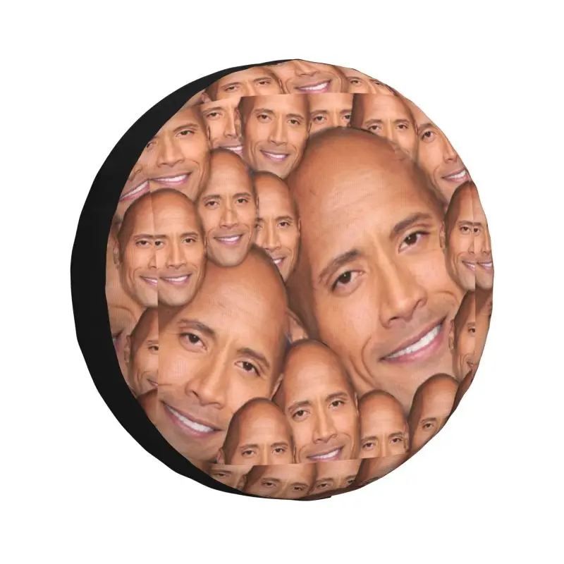 Custom The Rock Face Dwayne Spare Wheel Tire Cover for Toyota American Actor Johnson Jeep RV SUV 4WD 4x4 Vehicle Accessories