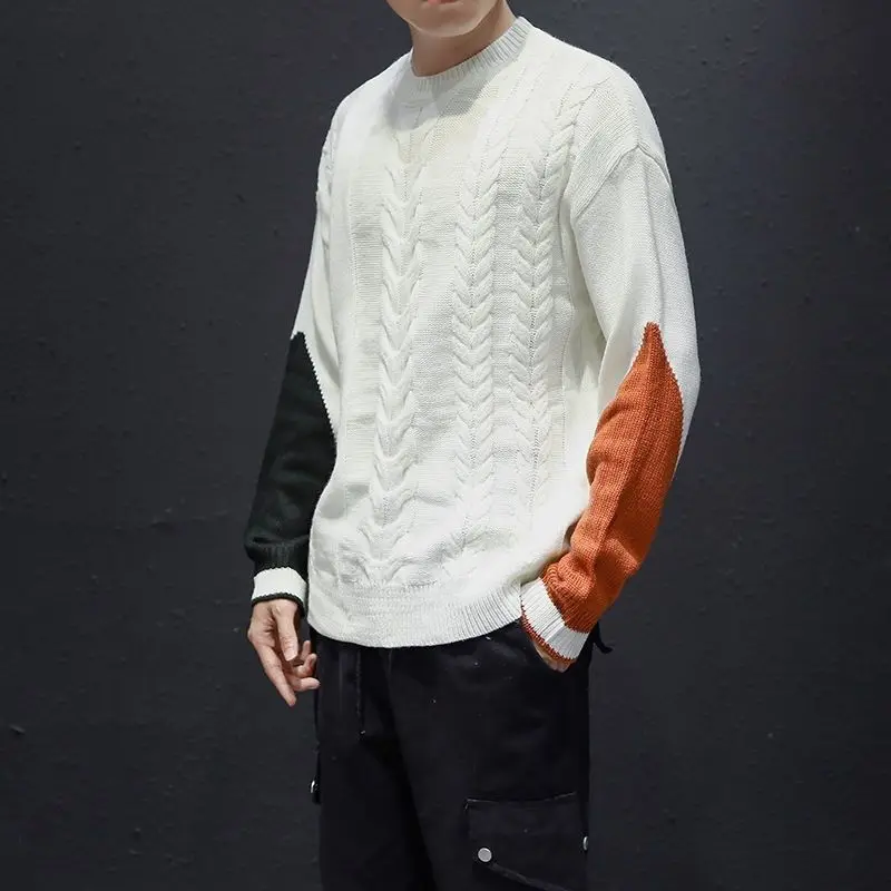 Port Wind-suéteres informales para hombre, ropa de cuello redondo, con flor retorcida, para mantenerse caliente, otoño e invierno, 2024