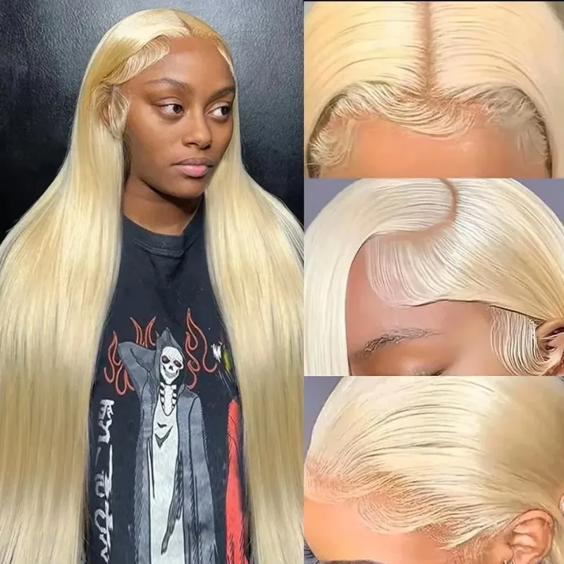 Straight Blonde 613  Lace Frontal Wig 13x6 Brazilian Human Hair Wigs for Women 14-36 Inch Lace Front Closure Honey Colored Wig