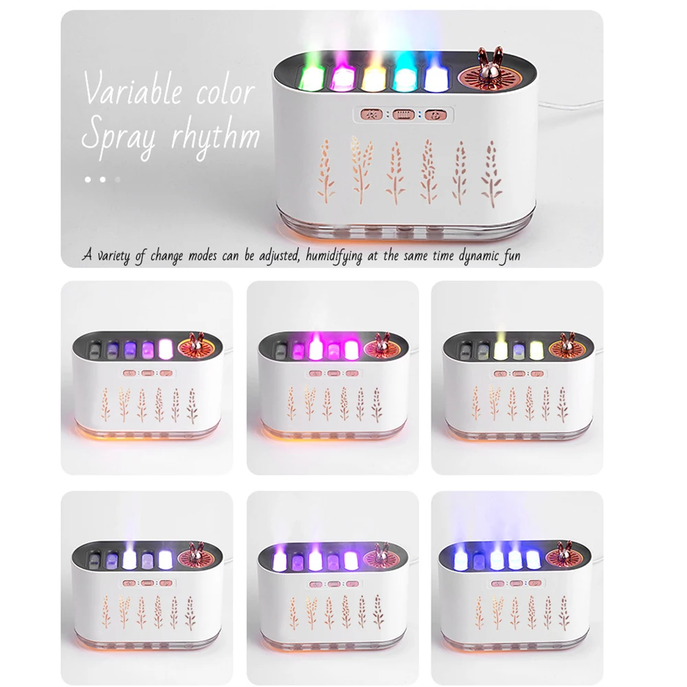 700 مللي مرطب الهواء الإيقاعي الديناميكي 5 فوهات الرش USB بالموجات فوق الصوتية صانع الضباب البارد مبيد 7 ألوان أضواء مرطبات الضباب الثقيل #5