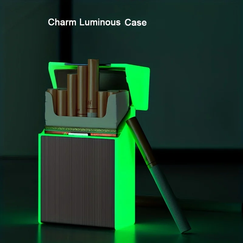 Briquet électrique coupe-vent sans flamme aste, boîte à chaussures USB, 2 en 1, peut contenir 20 cigarettes épaisses, cadeaux de vacances