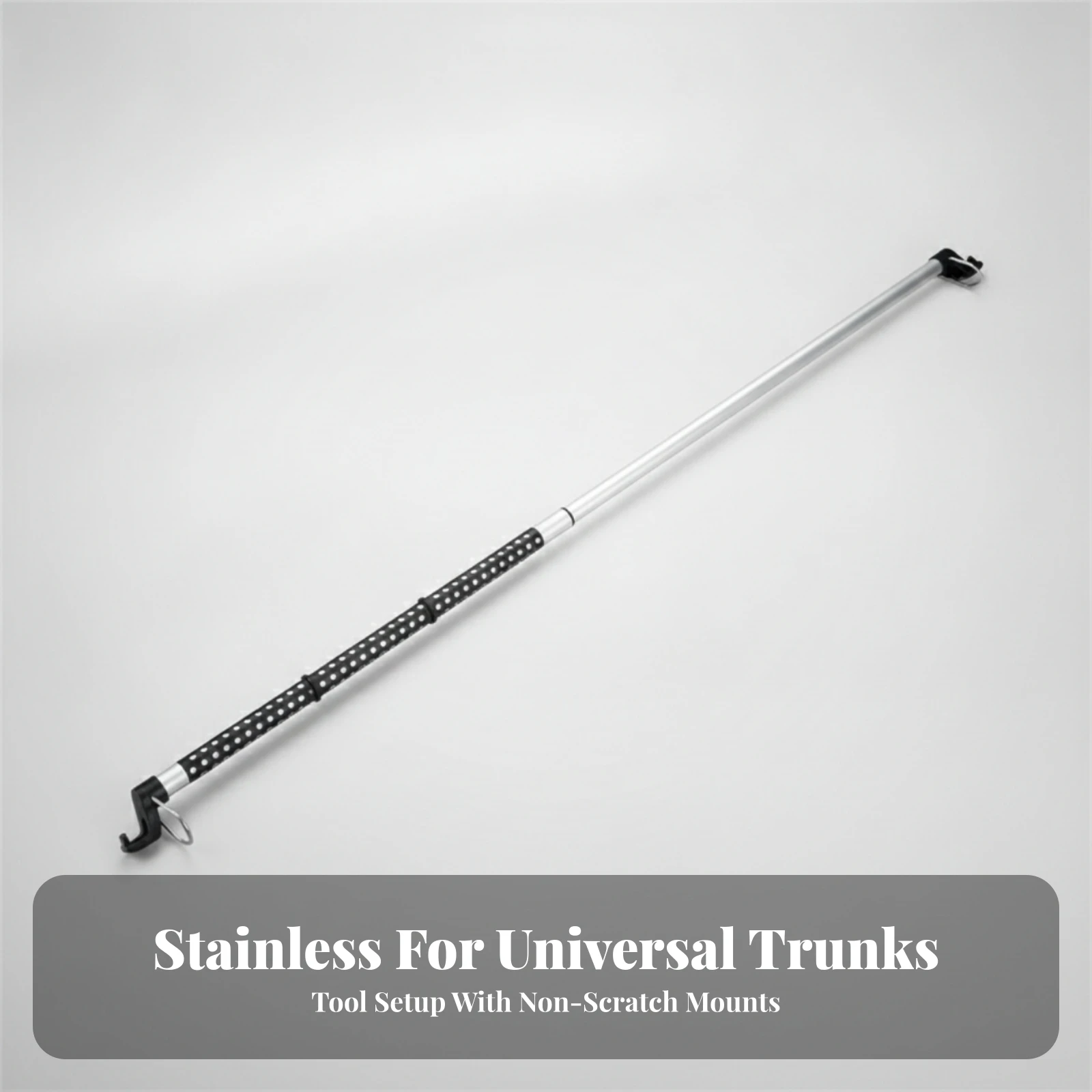 Vehicle Clothes Bar Portable Adjustable Car Garment Rod with Metal Hooks Adjustable Laundry Pole Multipurpose for Road Trips
