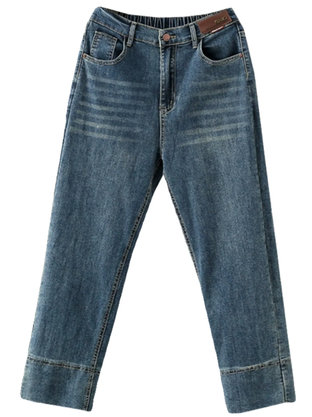 High Waist Straight Leg Jeans plus Size 200 Pou Casual Versatile Loose Fit Slimming ort plus Size Nine Point e Tube